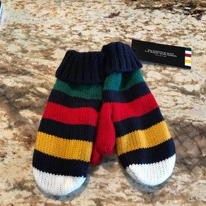 HBC Multi Stripe Mittens NWT Blue L/XL